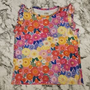 Little Sleepies Play‎ Bamboo Rainbow Blooms Flutter Sleeve Top Girls Size 10